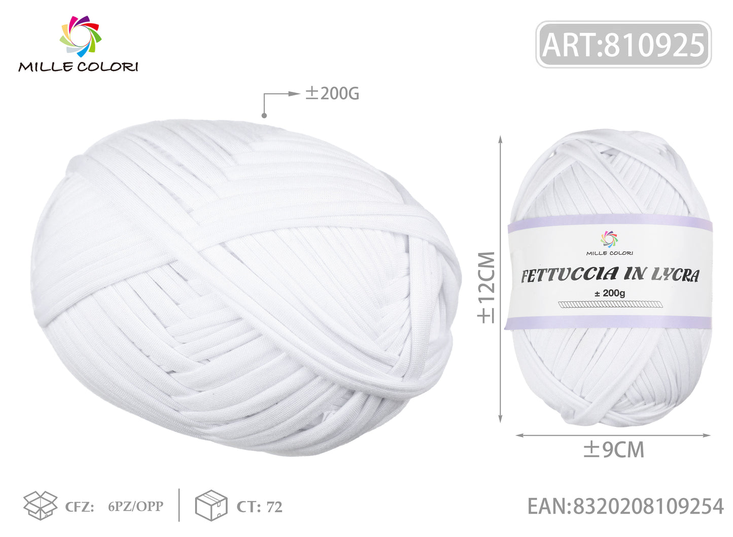 FETTUCCIA IN LYCRA 200G BIANCO