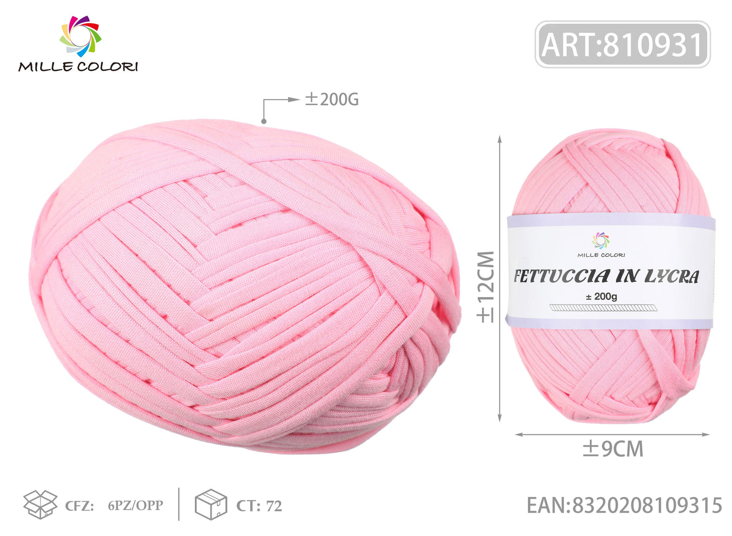 FETTUCCIA IN LYCRA 200G ROSA