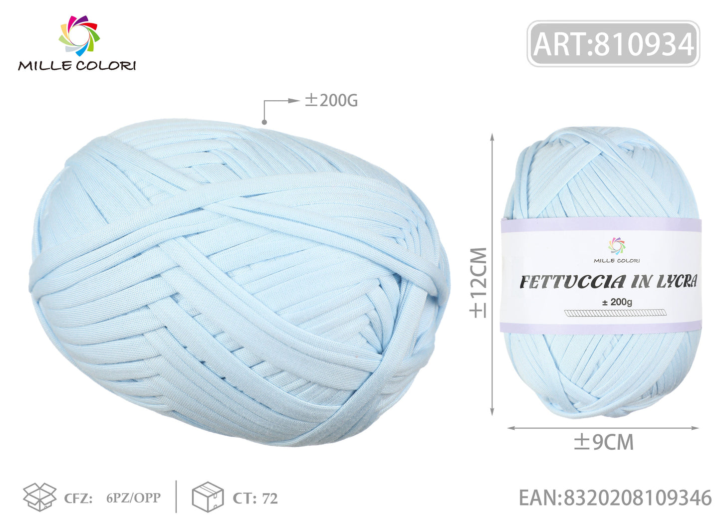 FETTUCCIA IN LYCRA 200G AZZURRO BABY