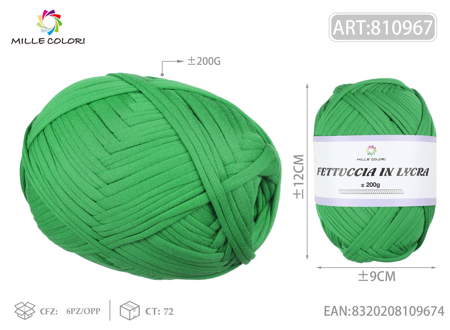 FETTUCCIA IN LYCRA 200G VERDE NATALE
