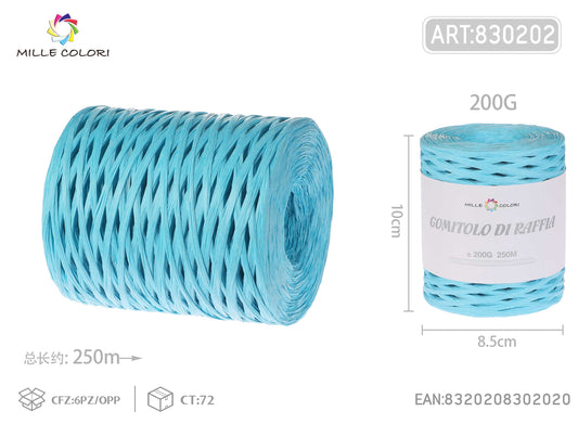 Gomitolo di rafia 200g 250m azzurro chiaro