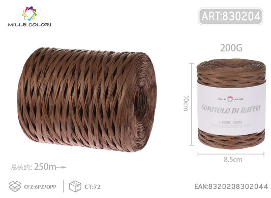 Gomitolo di rafia 200g 250m caff¨¨