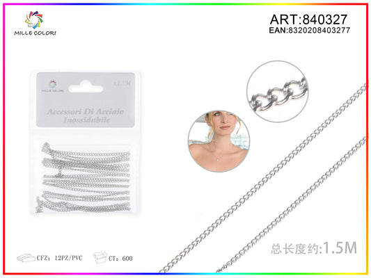 Catena per Bigiotteria in Acciaio Inossidabile Argento 1,5 m – 840327