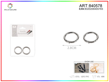 Anelli per borsa  0.5x2.8cm 2pz