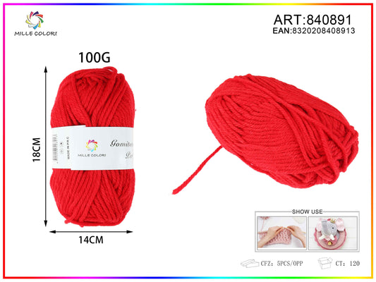 GOMITOLO DI FILO 100G Rosso