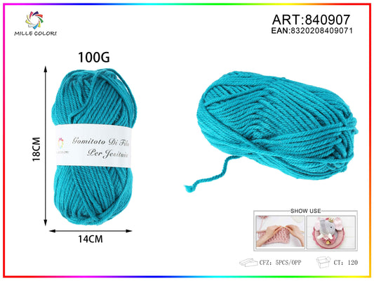 GOMITOLO DI FILO 100G Verde Petrolio