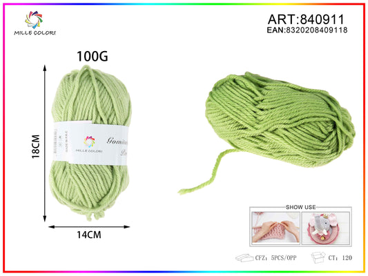 GOMITOLO DI FILO 100G Verde Erba