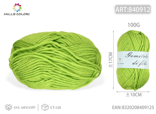 GOMITOLO DI FILO 100G Verde Fluorescente