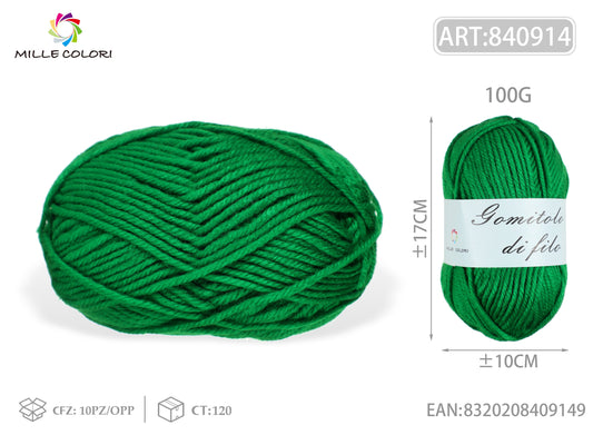 GOMITOLO DI FILO 100G Verde Bosco