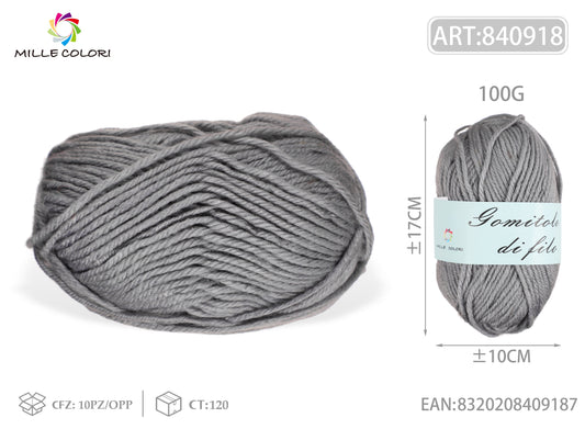 GOMITOLO DI FILO 100G Grigio