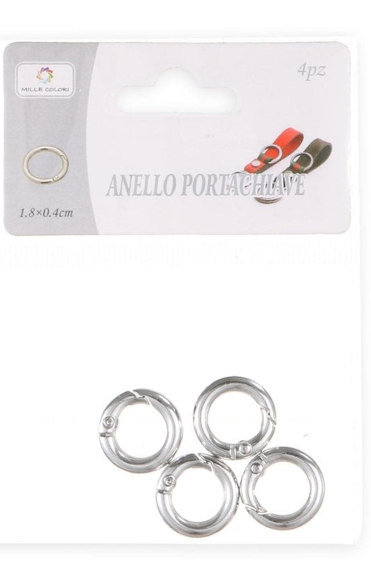 ARGENTO – Anelli per borsa 0.4x1.8 cm 4pz – Foto prodotto