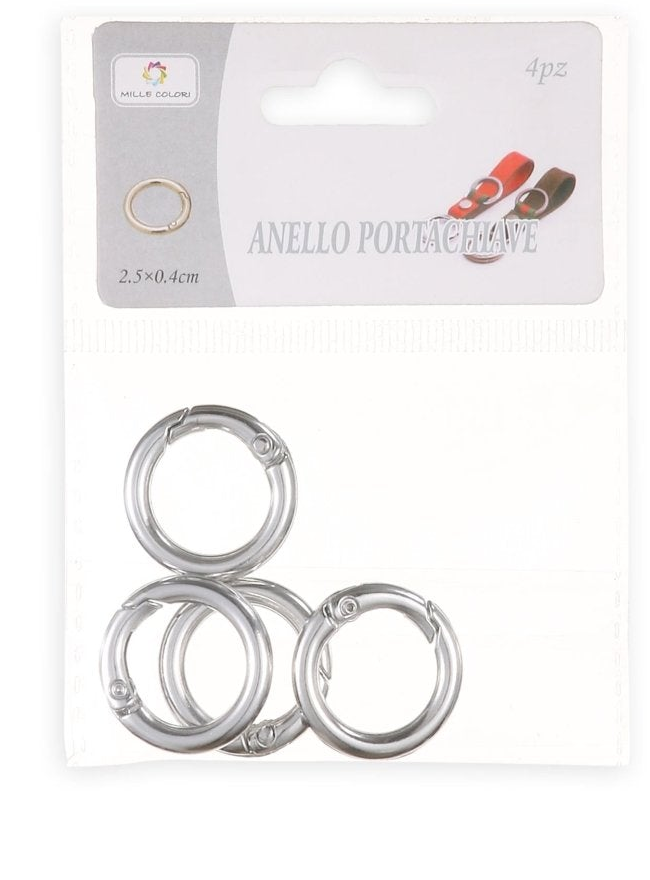 ARGENTO – Anelli per borsa 0.4x2.5 cm 4pz – Foto prodotto