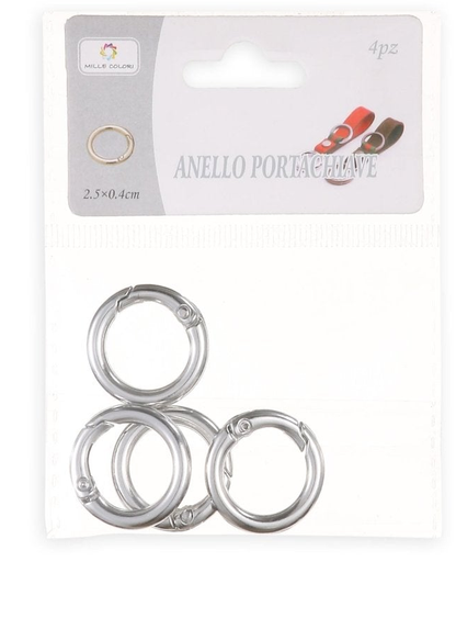 ARGENTO – Anelli per borsa 0.4x2.5 cm 4pz – Foto prodotto