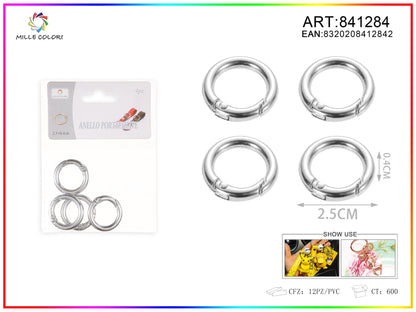 Anelli per borsa 0.4x2.5cm 4pz