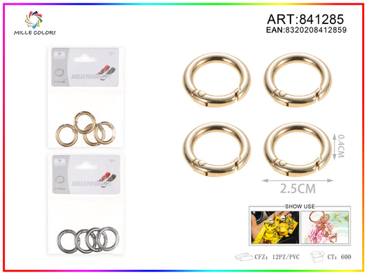 Anelli per borsa 0.4x2.5cm 4pz