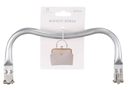 Manico per Borsa in Metallo Ondulato 20x9 cm Argento Mille Colori