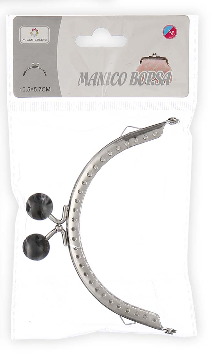 Chiusura Clic Clac per Borse Arco Nero Liscio 10.5 cm |Mille Colori