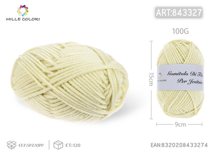 GOMITOLO DI FILO 100G Giallo Pastello