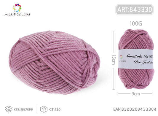 GOMITOLO DI FILO 100G Viola Rosso