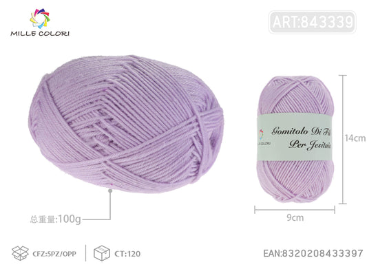 GOMITOLO DI FILO 100G Lilla