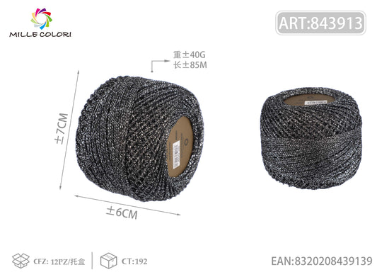 Filo lurex sottile 40g 70m ¨CNero/Argento