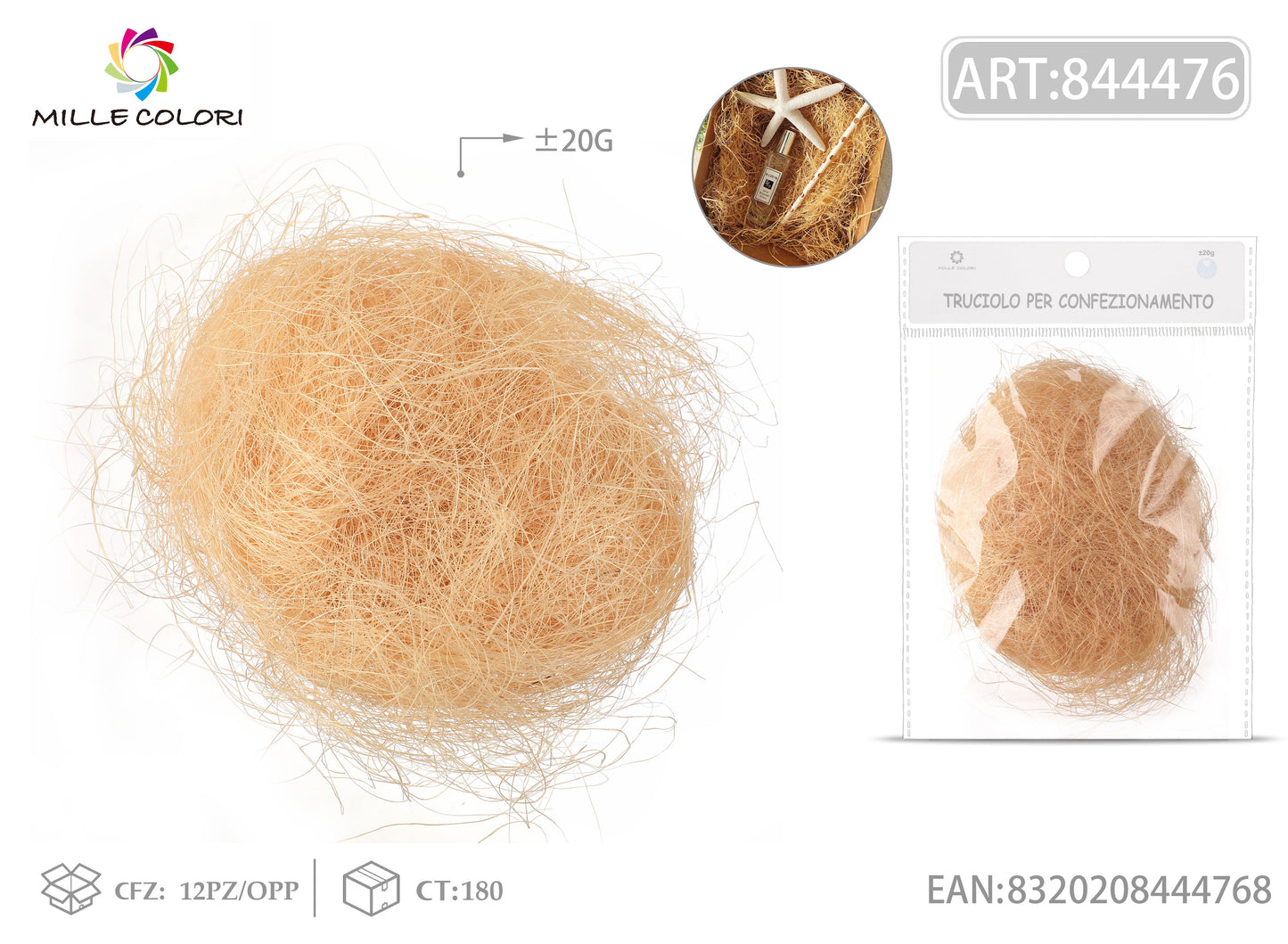 TRUCIOLI SISAL 20G ROSA CARNE