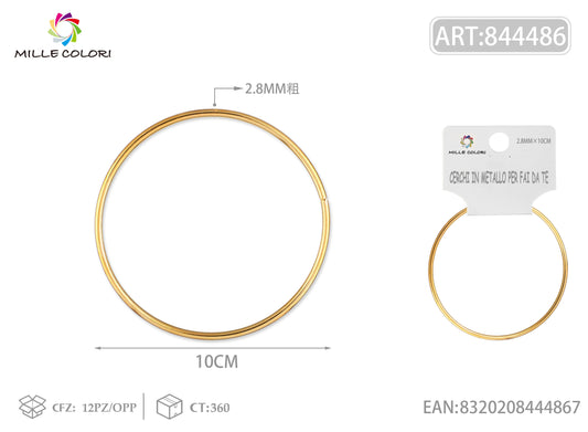 Cerchi in metallo per borse 2.8mm*10cm oro 2pz