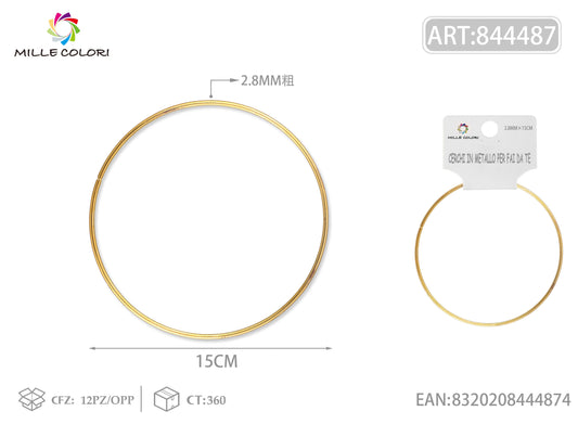 Cerchi in metallo per borse 2.8mm*15cm oro 2pz