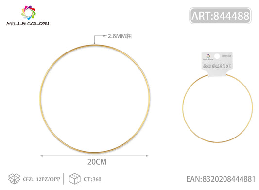 Cerchi in metallo per borse 2.8mm*20cm oro 2pz