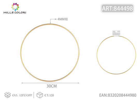 Cerchi in metallo per borse 4.0mm*30cm oro 2pz