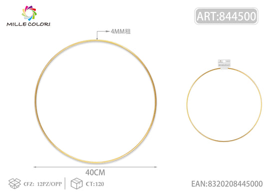 Cerchi in metallo per borse 4.0mm*40cm oro 2pz