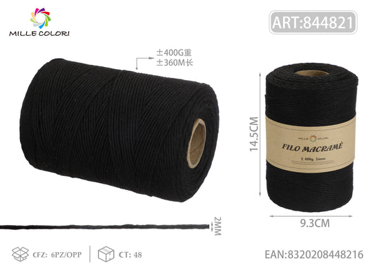 FILO MACRAME 400g NERO