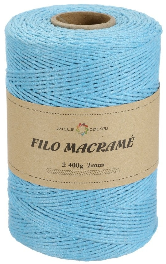 Merchant – Azzurro – Filo Macrame 2 mm 400 g/360 m – Tutti i Colori – Foto prodotto