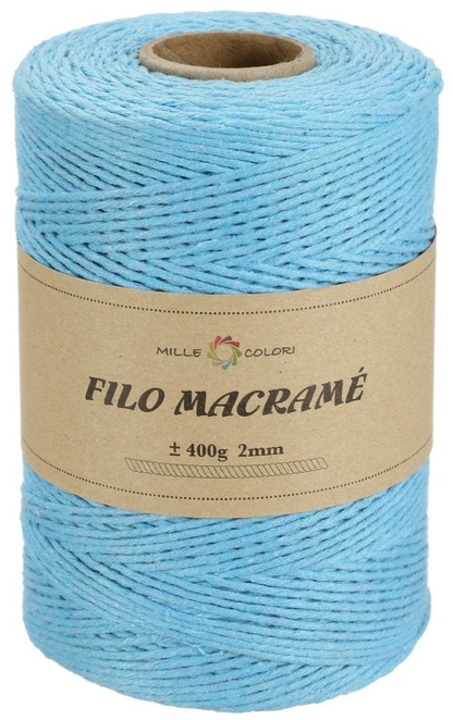 Merchant – Azzurro – Filo Macrame 2 mm 400 g/360 m – Tutti i Colori – Foto prodotto
