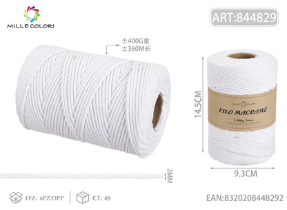 FILO MACRAME 400g BIANCO