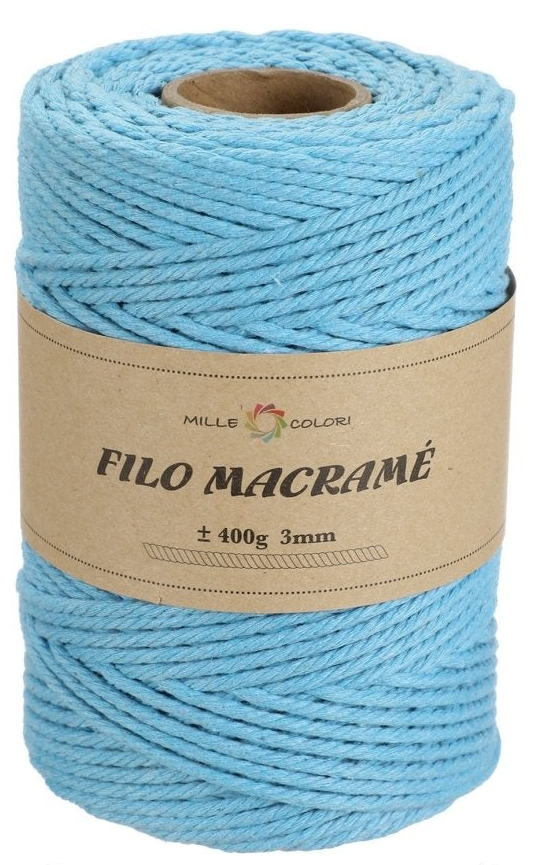 Merchant – Azzurro – Filo Macrame 3 mm 400 g/130 m – Tutti i Colori – Foto prodotto