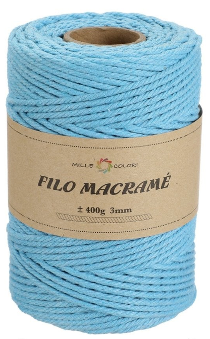 Merchant – Azzurro – Filo Macrame 3 mm 400 g/130 m – Tutti i Colori – Foto prodotto