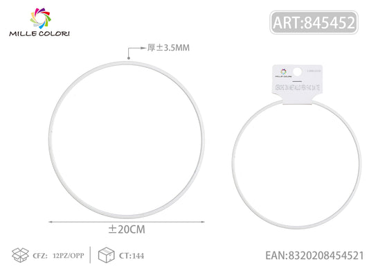 Cerchi in metallo per borse 3.5mm*20cm bianco 2pz