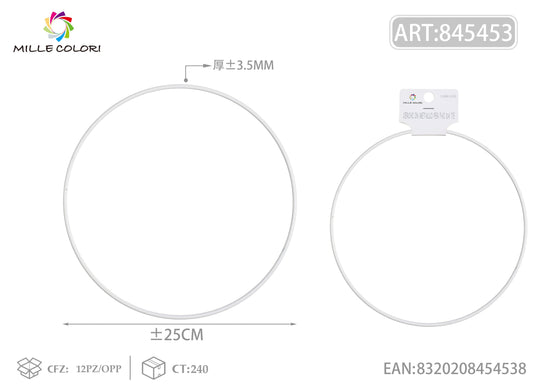 Cerchi in metallo per borse 3.5mm*25cm bianco 2pz