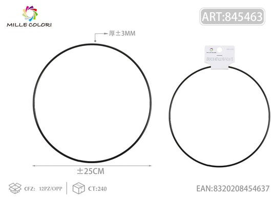 Cerchi in metallo per borse 3.0mm*25cm nero 2pz