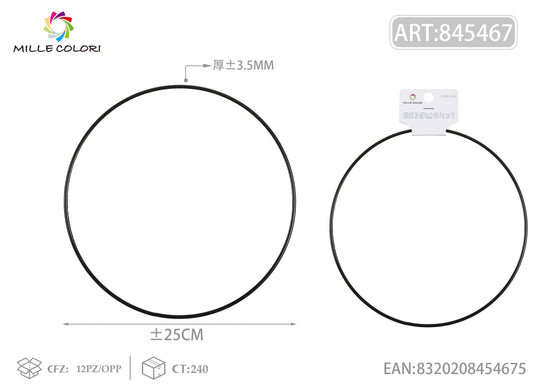 Cerchi in metallo per borse 3.5mm*25cm nero 2pz