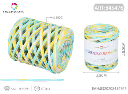 GOMITOLO DI RAFFIA COLORATA COL.03 MILLE COLORI
