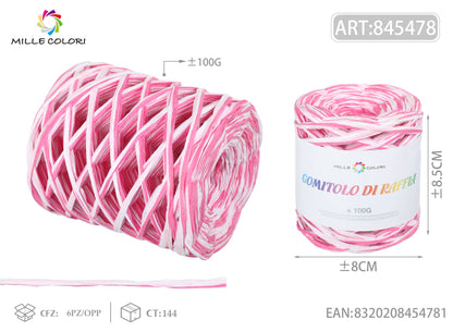 GOMITOLO DI RAFFIA COLORATA COL.05 MILLE COLORI