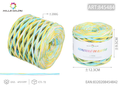 GOMITOLO DI RAFFIA COLORATA COL.03 MILLE COLORI