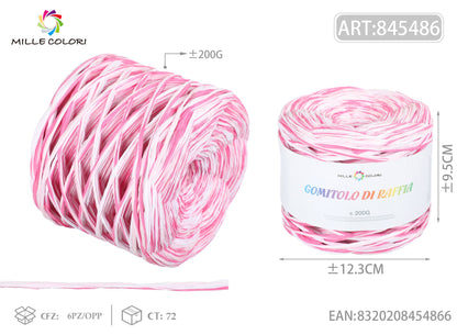 GOMITOLO DI RAFFIA COLORATA COL.05 MILLE COLORI