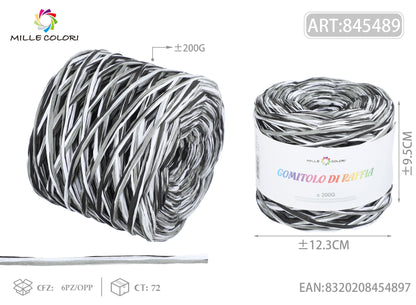 GOMITOLO DI RAFFIA COLORATA COL.08 MILLE COLORI