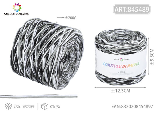 GOMITOLO DI RAFFIA COLORATA COL.08 MILLE COLORI