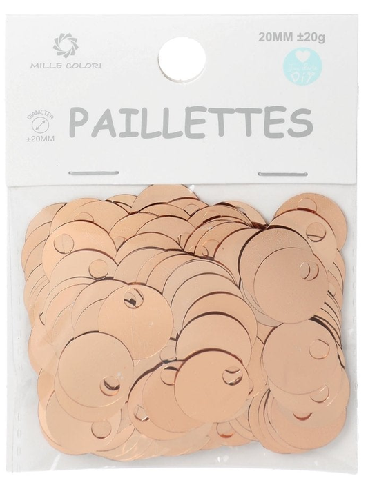 PAILLETTES 20 mm FORO 5 mm 20 g BRONZO