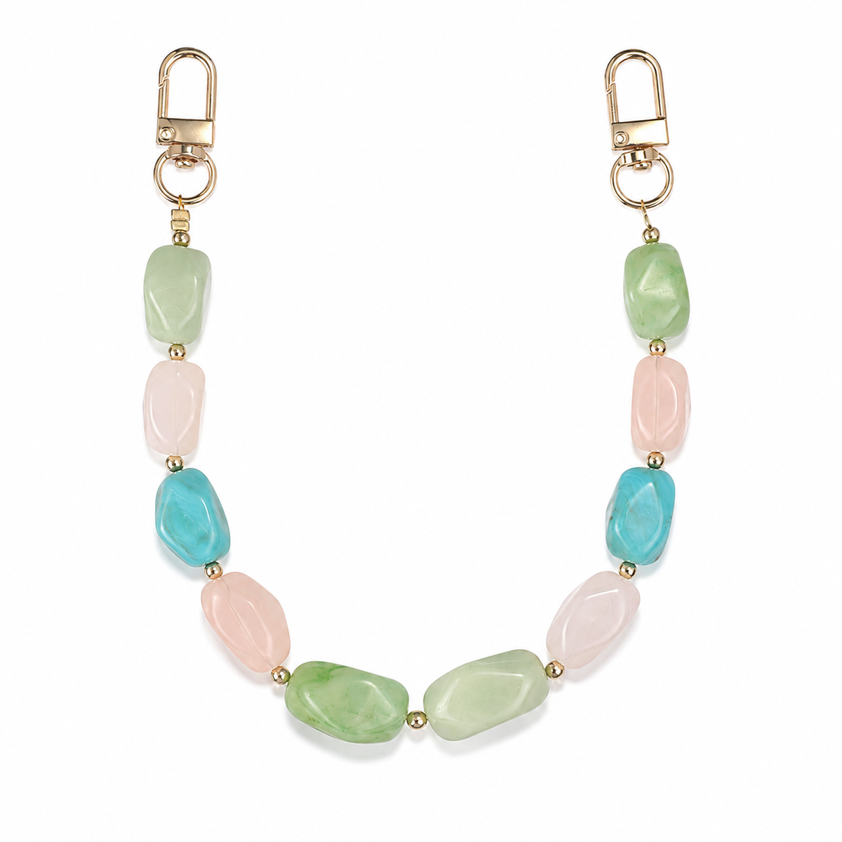 Manico Pastello Menta Rosa e Turchese con Elementi Ovali – 32 cm | SKU 845723 | Immagine 1 di 3 | Prodotto su sfondo bianco