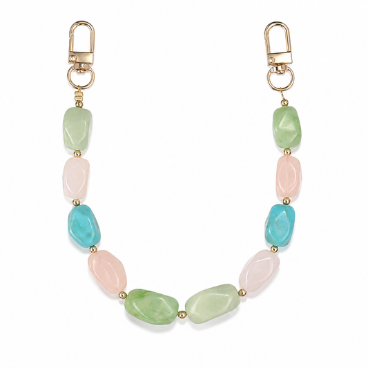 Manico Pastello Menta Rosa e Turchese con Elementi Ovali – 32 cm | SKU 845723 | Immagine 1 di 3 | Prodotto su sfondo bianco